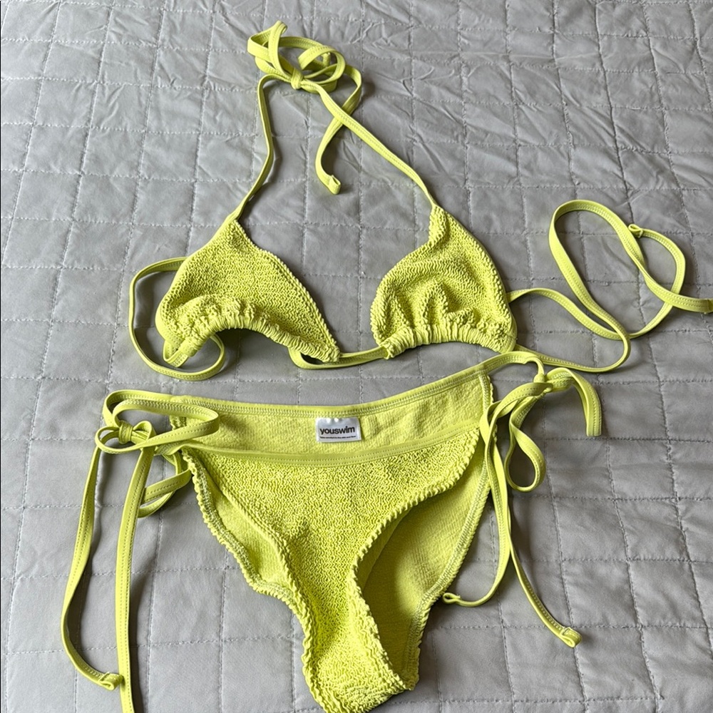 Youswim Green Yellow Zera Side Bikini Stretch I